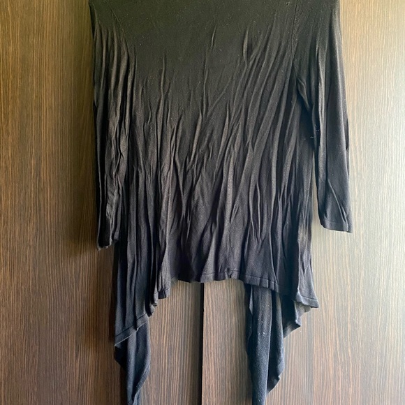 Black Open Cascading Waterfall Cardigan - Picture 5 of 5